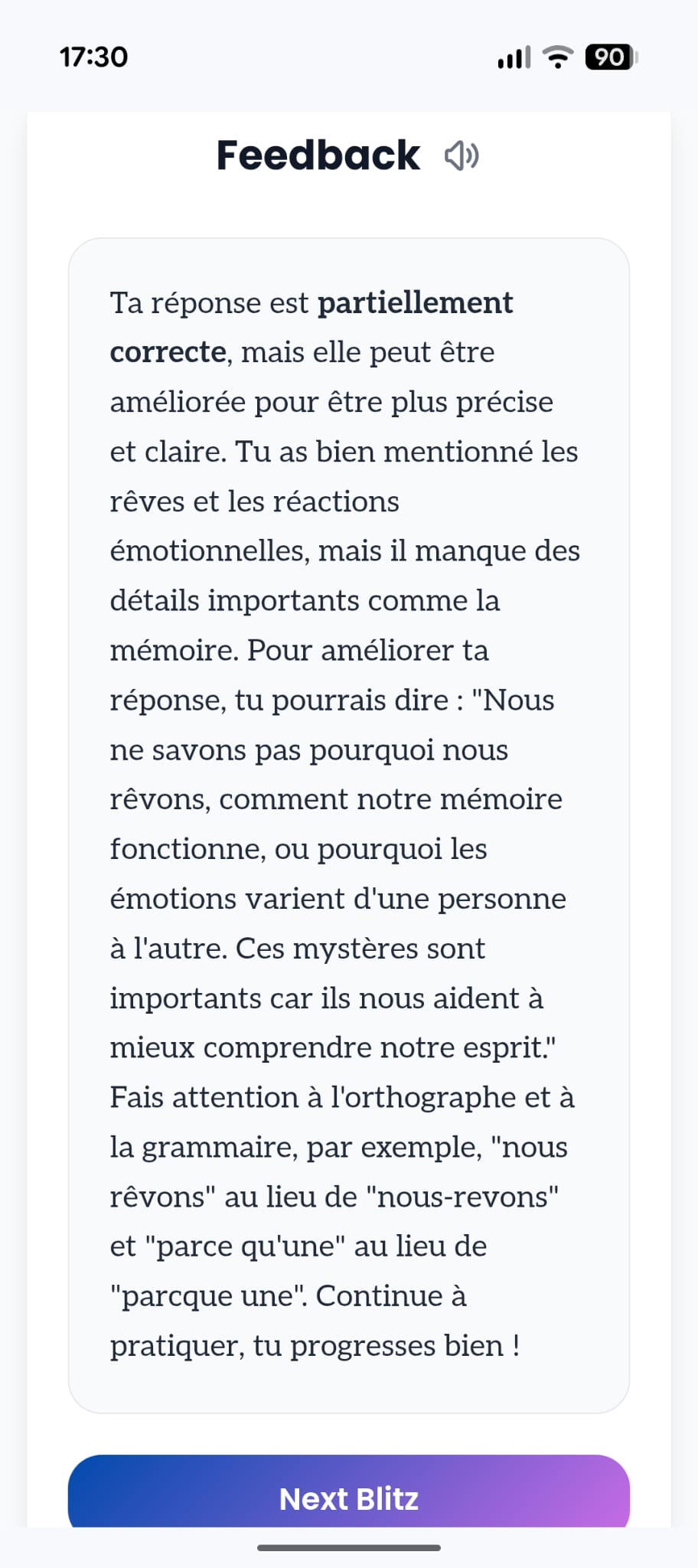 LingoBlitz - Quiz Evaluation